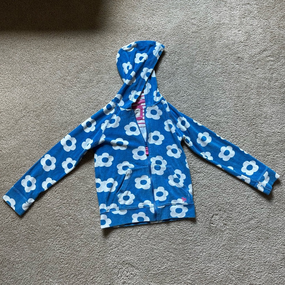 Boden Blue and White Floral Sweatshirt